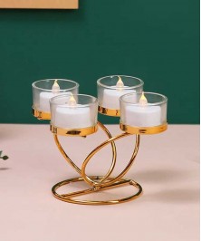 Gold Hurricane Candle Holders