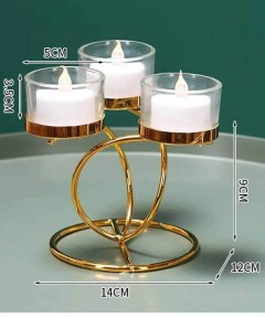 Gold Hurricane Candle Holders