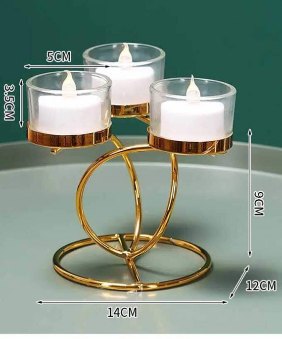 Gold Hurricane Candle Holders