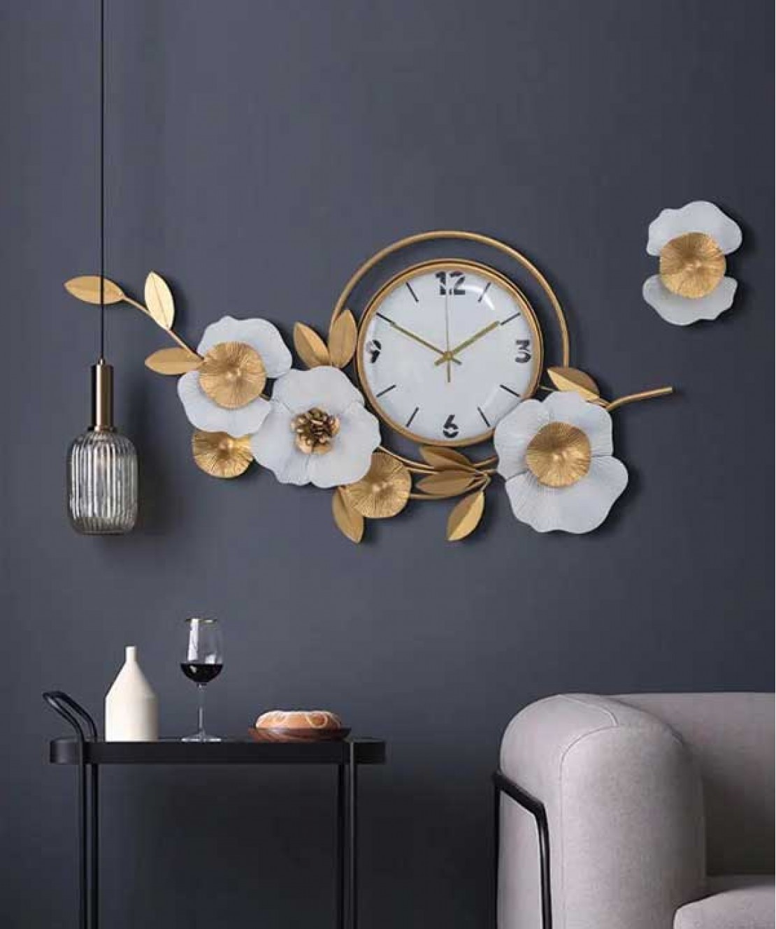 Nordic modern minimalist wall clock white