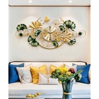 Living Romm Background Wall Wrought Iron Decoration Wall Clock 3d
