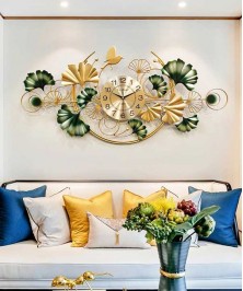 Living Romm Background Wall Wrought Iron Decoration Wall Clock 3d