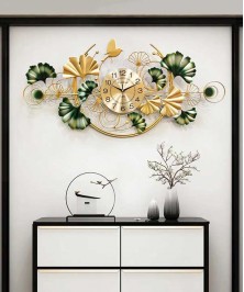 Living Romm Background Wall Wrought Iron Decoration Wall Clock 3d