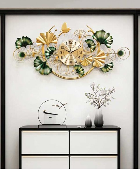 Living Romm Background Wall Wrought Iron Decoration Wall Clock 3d