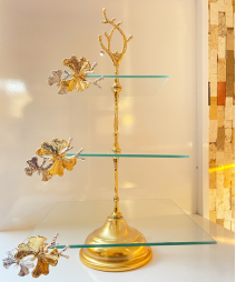 Square glasss butterfly stand suitable for home decor and also for occasions