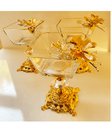 Versatile golden cups with butterflies 6pcs