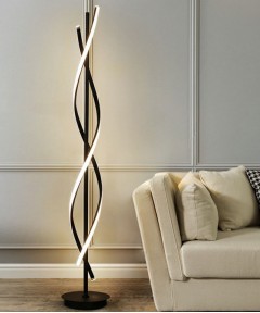 Modern LED Floor Lamp Stylish and Functional Three Light, Black Colour