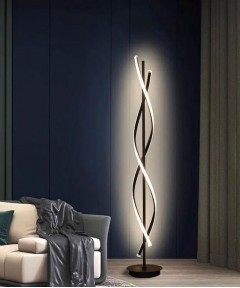 Modern LED Floor Lamp Stylish and Functional Three Light, Black Colour