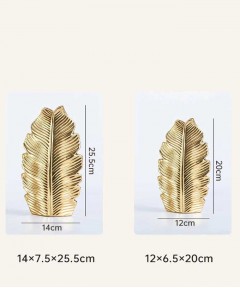 Nordic  Gold Electroplating Leaf Ceramic Vase