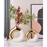 Gold Circle Docunt Flower Vases