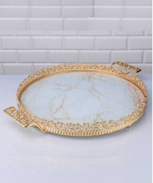 Coral Tray With Round Handle 35 Cm