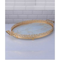 Coral Large Oval Tray With Handles