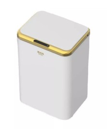  Stainless Stell Smart Induction Type Trash Can With Automatic Open Lid, Sanitary Bucket White Color