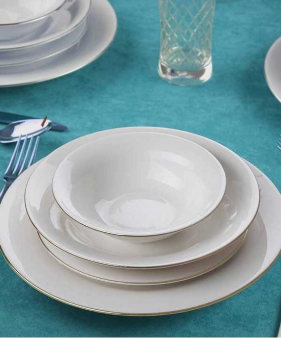 Istanbul 6 Person 24 Piece Gold Dinnerware Set