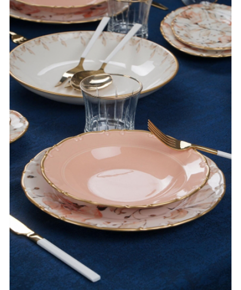 Mari Gold 29 Piece Porcelain Dinnerware Set for 6 Persons