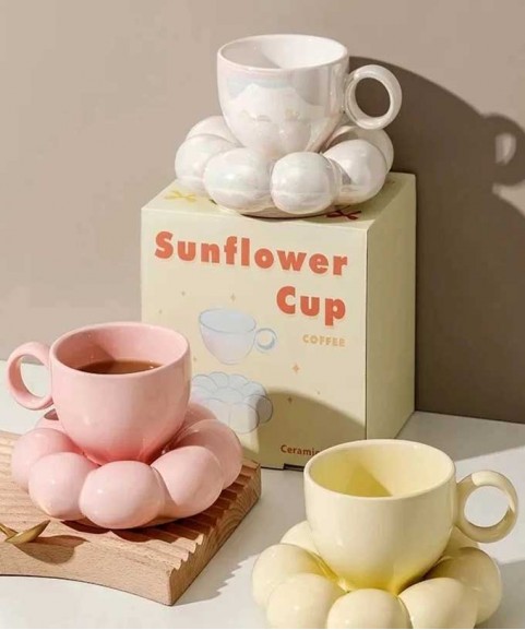 Nordic Ceramic Flower Set Cup