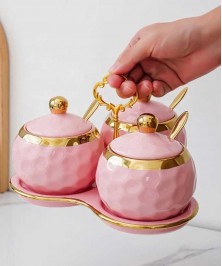 Nordic Light Luxury Seasoning  Jar Set Pink