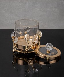 ZEYVE STONE STAND GLASS JAR 13x13x16cm.