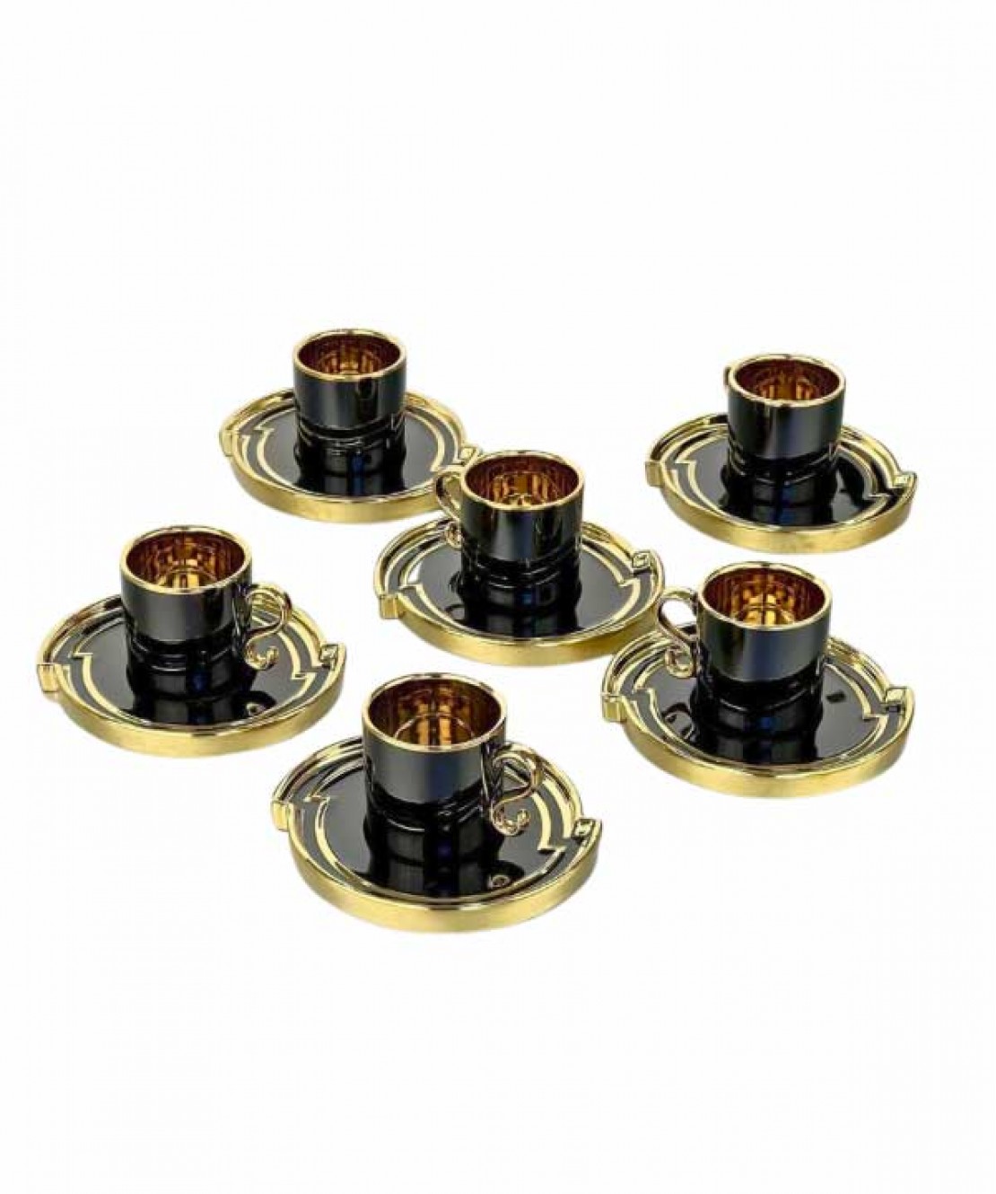 6 Person Coffee Cup Set Black