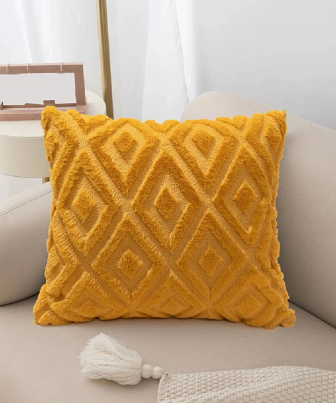 Geometric Tufted Cushion Cover Without Filler