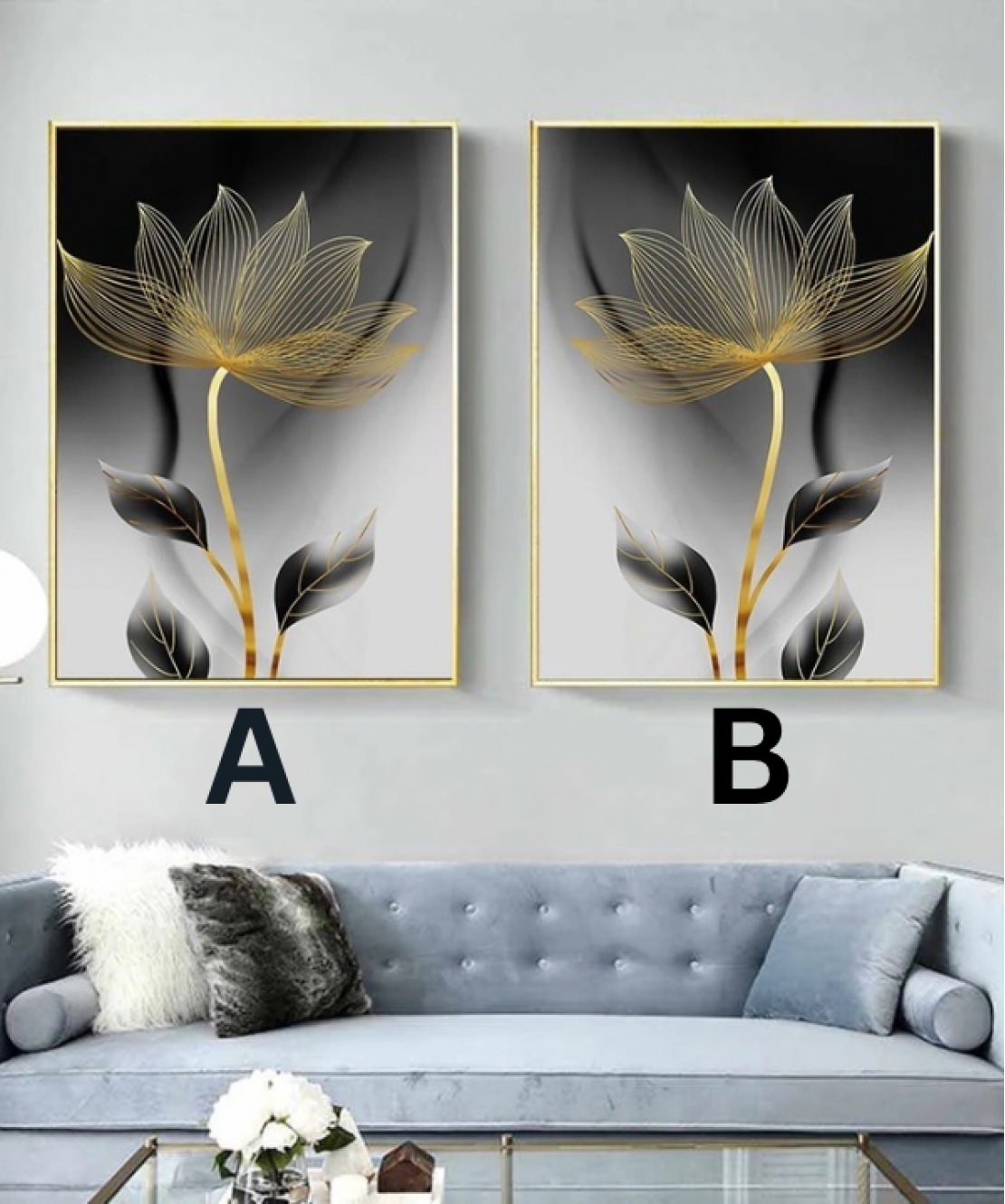 Decoration Home Wall Painting Gold Flower