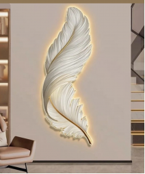 Decoration Home Wall Feather MDF With Light