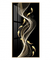 Light Luxury Crystal Painting Gold Fish & Black Color