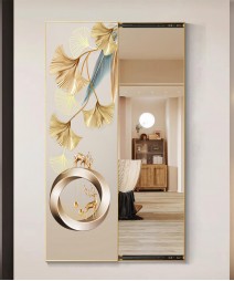 80*150 Cm Gorgeous Mirror Art Painting Gold Plate