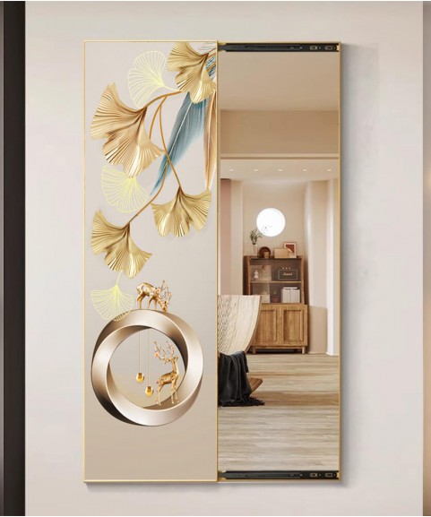 80*150 Cm Gorgeous Mirror Art Painting Gold Plate