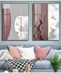Decoration Home Wall Painting Pink And Gold