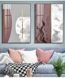 Decoration Home Wall Painting Pink And Gold