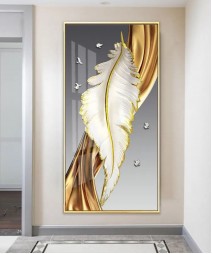 Light Luxury Crystal Painting Gold Feather