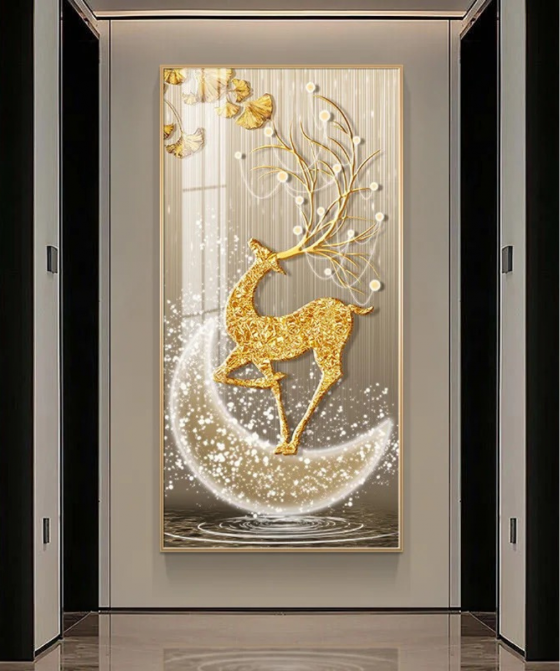 Decoration Home Wall Painting Gold Gazelle