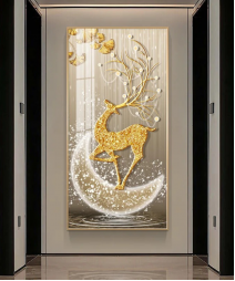 Decoration Home Wall Painting Gold Gazelle