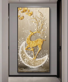 Decoration Home Wall Painting Gold Gazelle