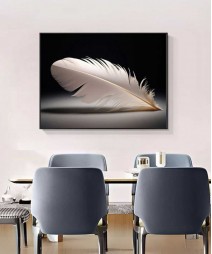 Crystal Feather Black Color With Led Light 100*70 Cm