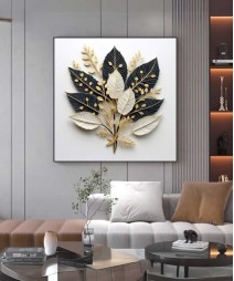 80*80 White Wall Crystal Painting With Led Light