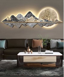 Crystal Porcelain Modern Glass Painting With Living Led Light Paintings And Wall Arts For Home Decor