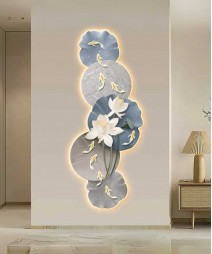 Lotus Flower Nine Fish Figure Porch Decorative Painting And Wall Art Home Decor Wall Art Led