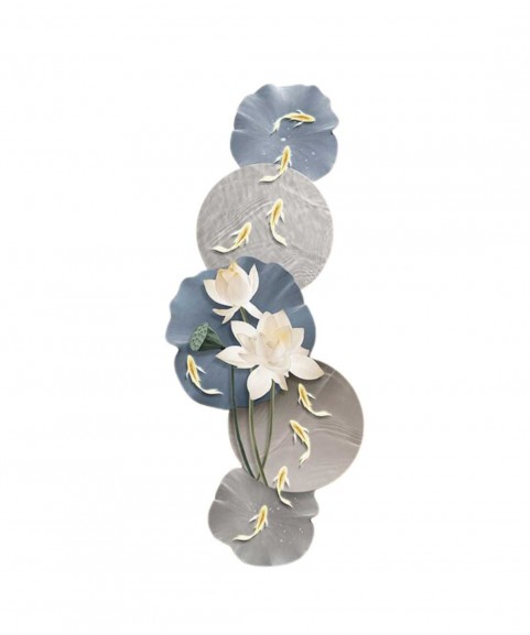 Lotus Flower Nine Fish Figure Porch Decorative Painting And Wall Art Home Decor Wall Art Led