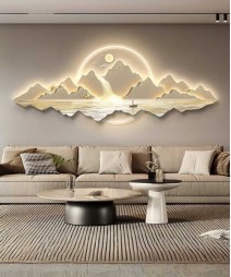 New Design Modern Art Led Landscape Acrylic Wall Painting With Led Light