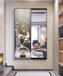 80*150 Cm Gorgeous Mirror Art Painting With Deer