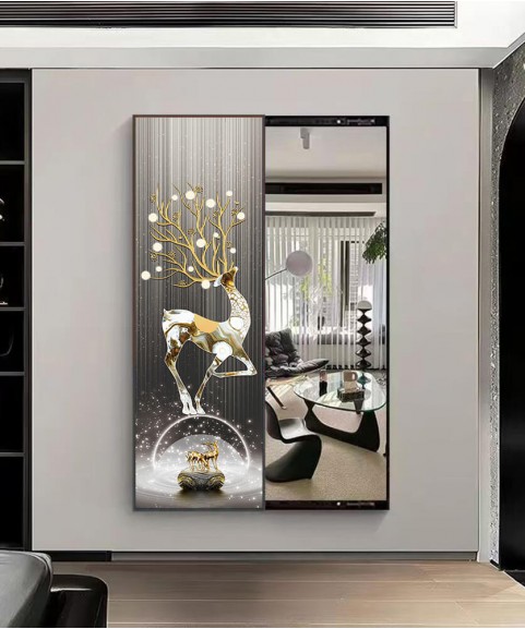 80*150 Cm Gorgeous Mirror Art Painting With Deer