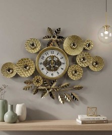 Gold And White Metal Clock New Collection
