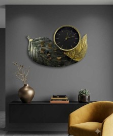 Black And Gold Metal Clock