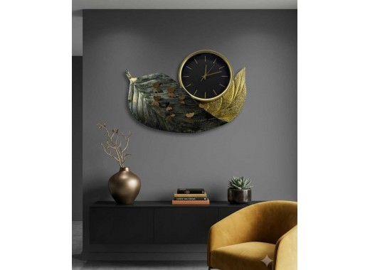 Black And Gold Metal Clock