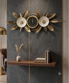 Gold And White Metal Clock