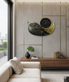 Black And Gold Metal Clock