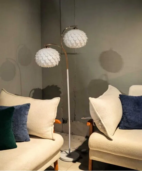 150 x 40 Cm Modern LED Floor Lamp With Natural Feather