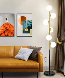 165 x 30 Cm Five  Modern LED Floor Lamp Aliminium Steel Black And Gold